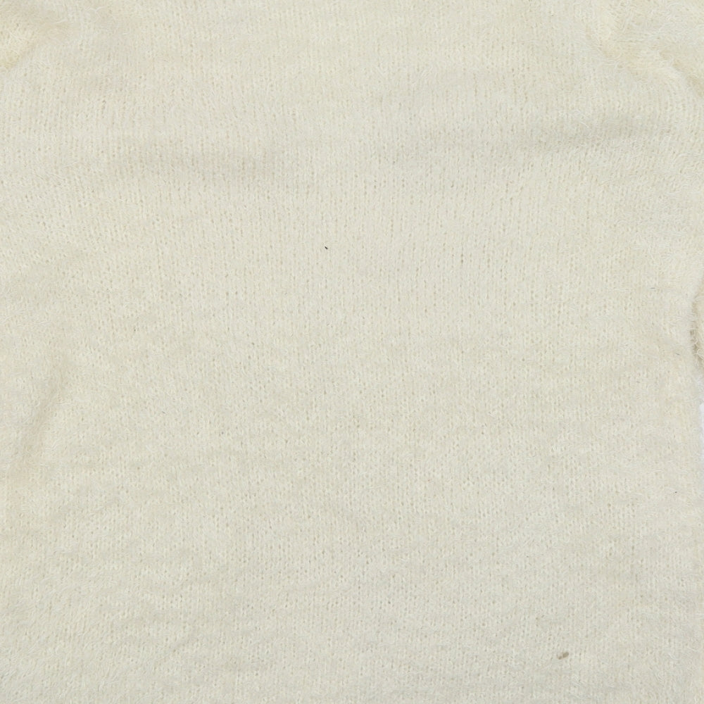 Cotton Traders Womens Ivory Wrap Jumper Size 12