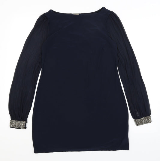 Womens UK Size M Apricot Blue Basic T-Shirt