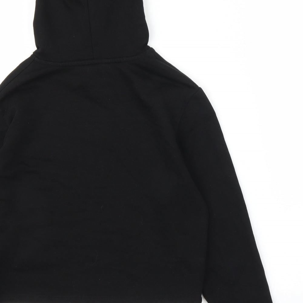 Matalan Girls Black Pullover Hoodie Size 10-11 Years - Cropped
