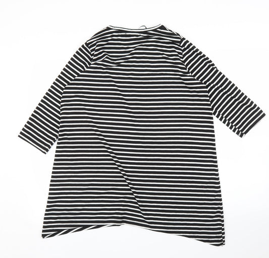 Primark Womens Black Striped Tunic Blouse Size M