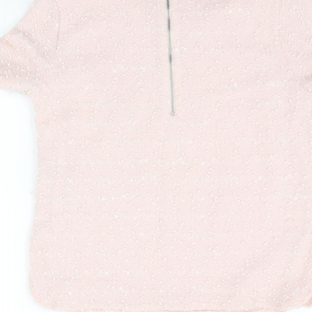 Womens UK Size S Oasis Pink Basic T-Shirt