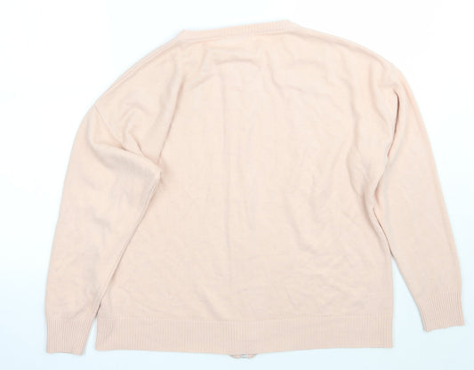 Boohoo Womens Pink Full Zip Jumper Size S