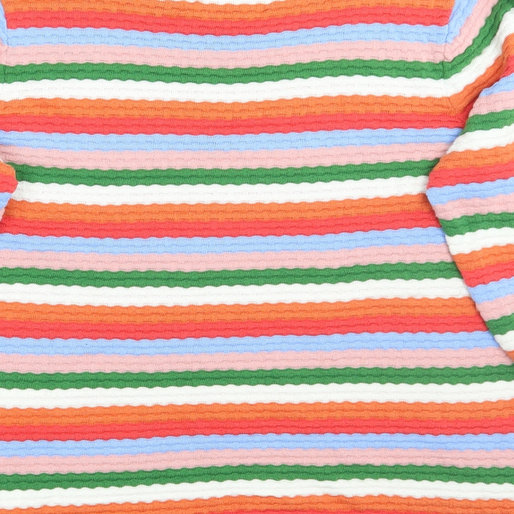 TU Womens Pink Striped Pullover Jumper Size 10