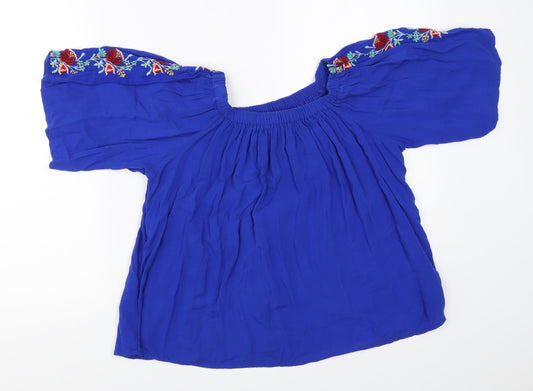 Womens UK Size 10 Atmosphere Blue Basic Blouse