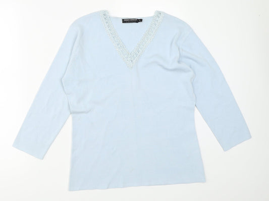Womens UK Size L Debbie Morgan Blue Pullover Jumper