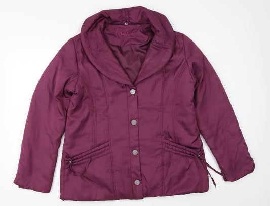 Klass Womens Purple Overcoat Coat Size M