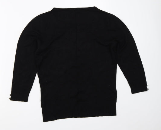 Womens UK Size 12 M&Co Black Pullover Jumper