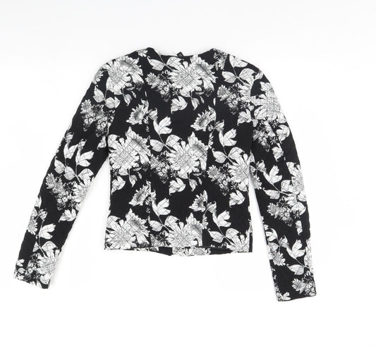 Divided Womens Black Floral Jacket Size 6