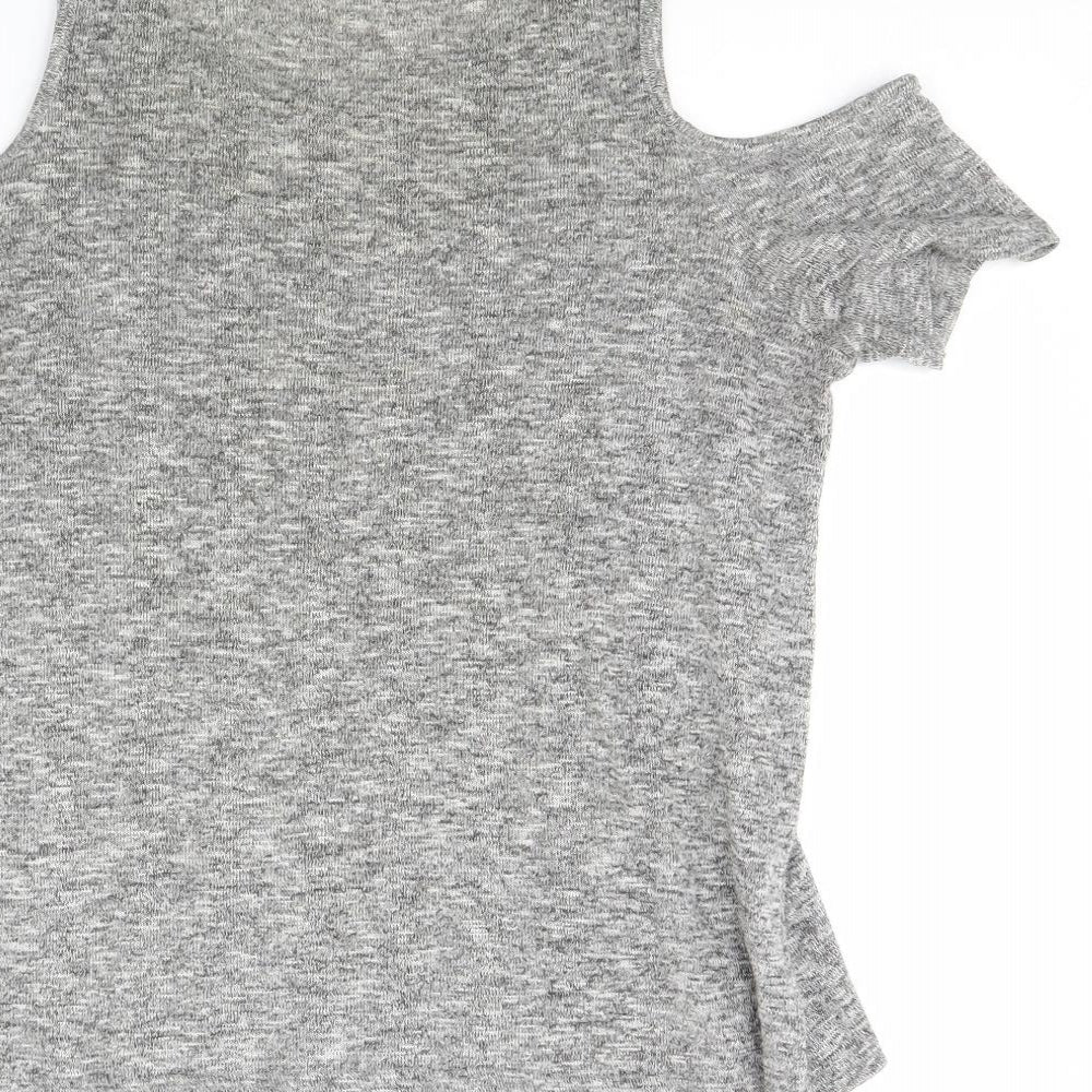 Womens UK Size 12 New Look Grey Basic Blouse