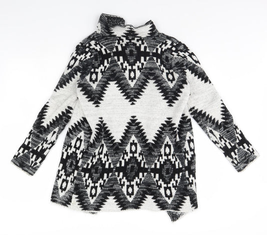Papaya Womens Black Geometric Jacket Size S