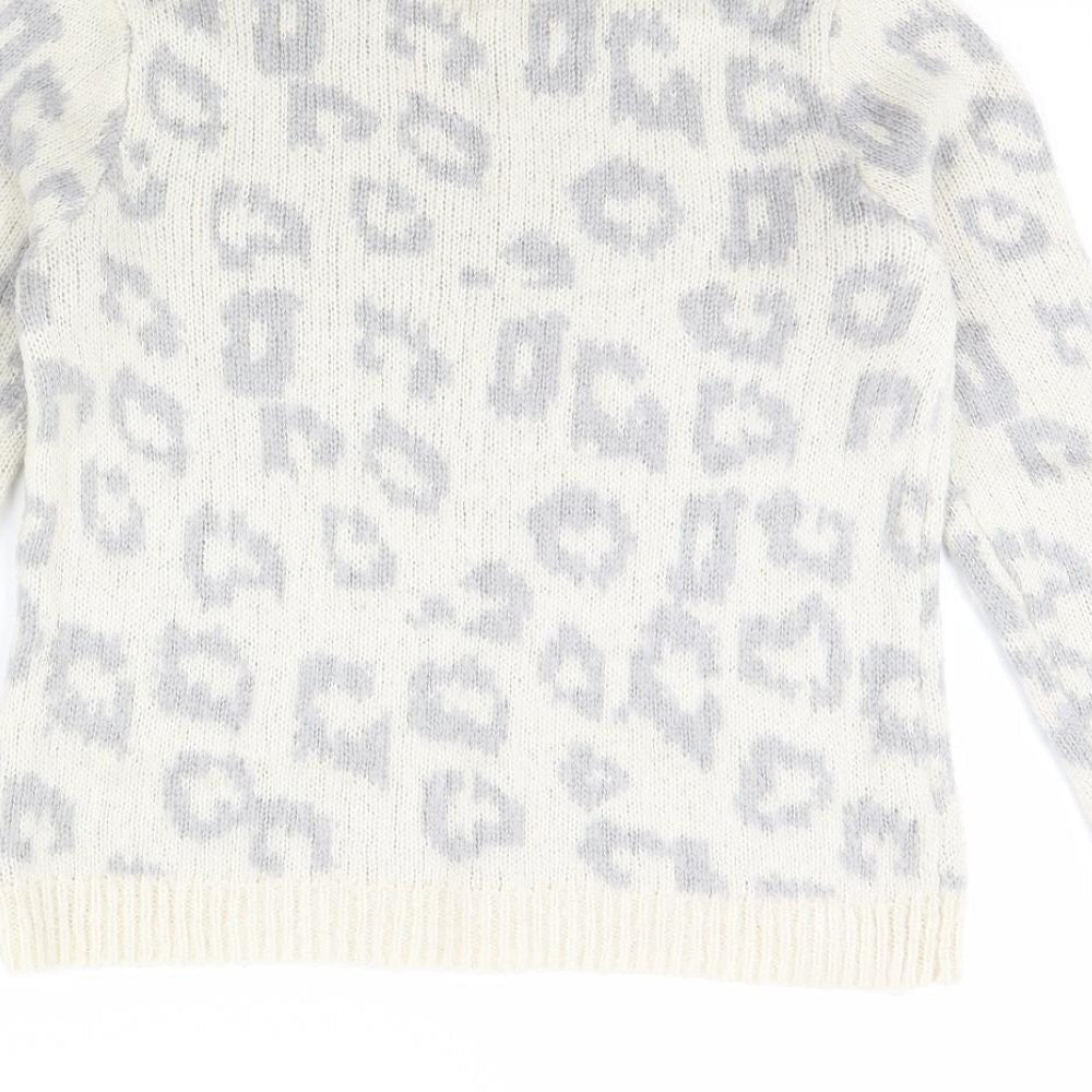 Dorothy Perkins Womens Ivory Animal Print Pullover Jumper Size 10