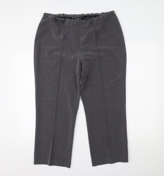 Womens UK Size 16 Classic Regular Fit Grey Trousers