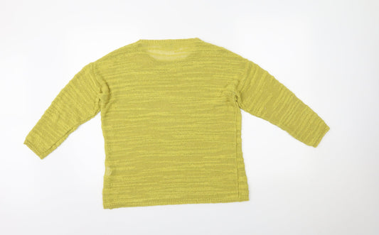 //text Womens Yellow Pullover Jumper Size S