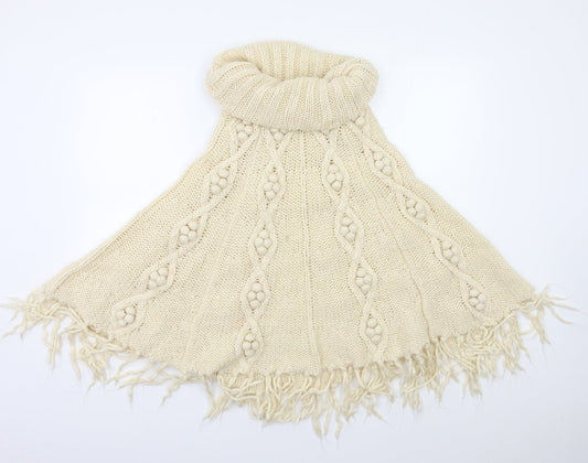 Papaya Womens Ivory Overcoat Poncho Size M