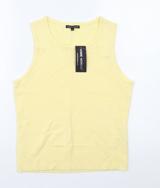 Womens UK Size S Debbie Morgan Yellow Vest Jumper