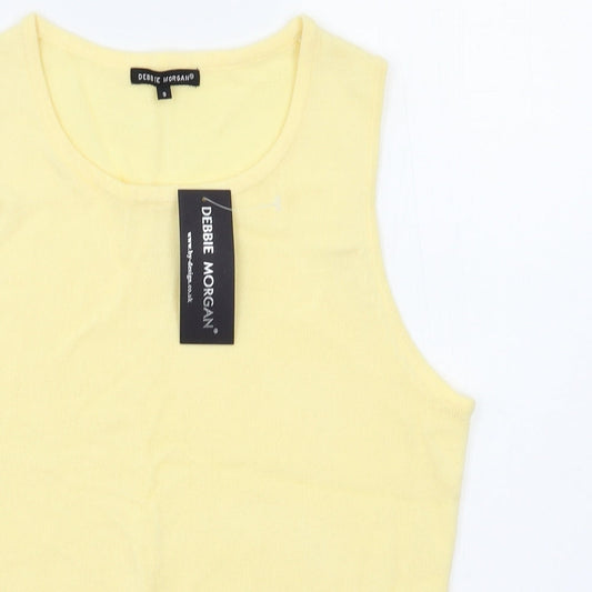 Womens UK Size S Debbie Morgan Yellow Vest Jumper