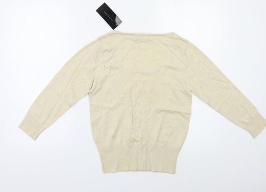 Ana Capri Womens Beige Pullover Jumper Size S
