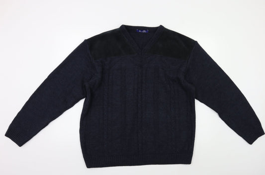 Mens UK Size L BHS Blue Pullover Jumper