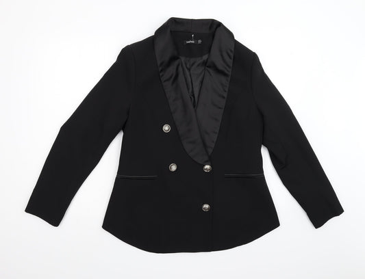 Womens UK Size 14 Boohoo Regular Black Suit Jacket