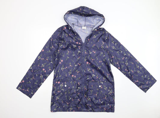 Womens UK Size S Anne De Lancay Blue Anorak Coat
