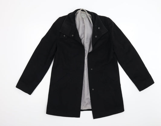 Womens UK Size 8 M&S Black Overcoat