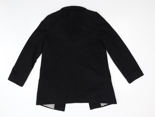 Womens UK Size 8 M&S Black Overcoat