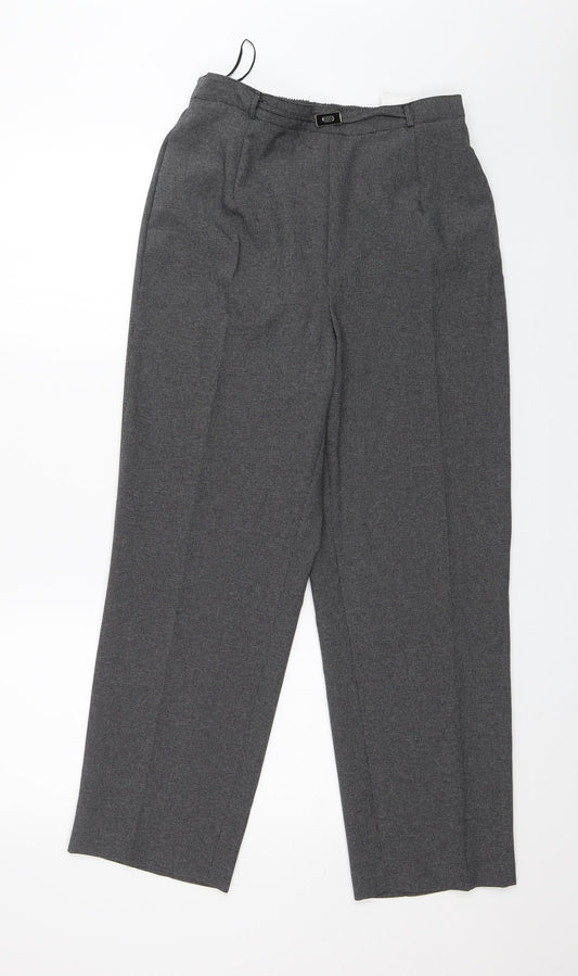 Womens UK Size 12 BM Collection Regular Fit Capri Grey Trousers
