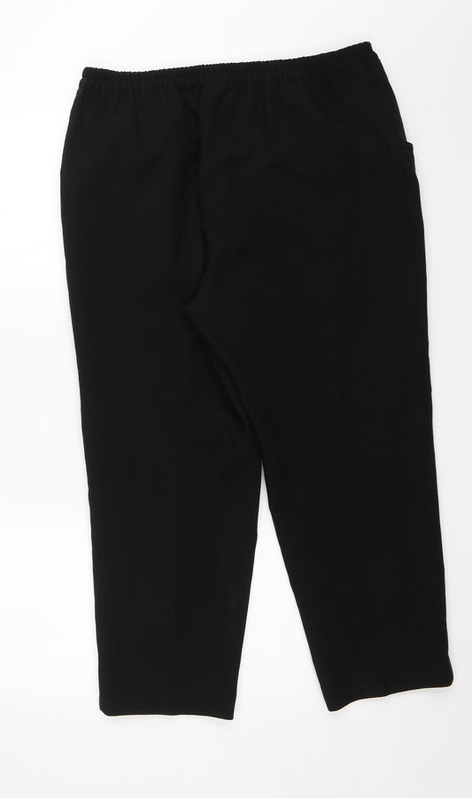 Womens UK Size 18 Special Collection Regular Fit Capri Black Trousers