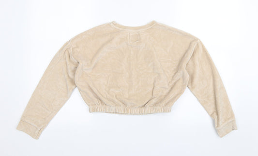 George Girls Beige Pullover Jumper Size 10-11 Years - Merry Everything Happy Always