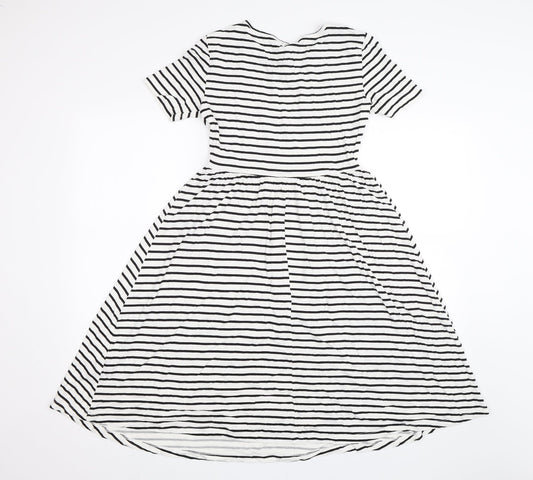 ASOS Womens White Striped A-Line Size 8
