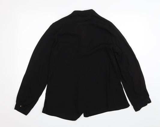 Womens UK Size 14 Dorothy Perkins Black Basic Button-Up