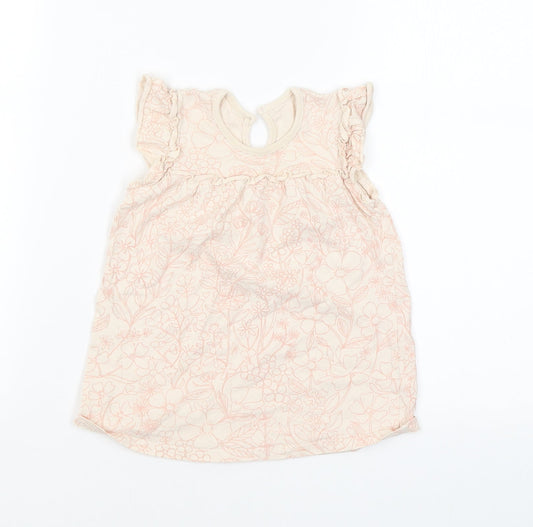 George Girls Pink Floral A-Line Size 6-9 Months