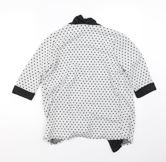 Tammy Girls White Polka Dot Cardigan Jumper Size 14-15 Years