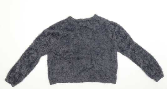 Womens UK Size XL Pull&Bear Blue Pullover Sweatshirt