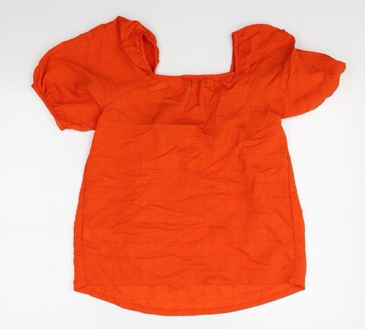 F&F Womens Orange Basic Blouse Size 8