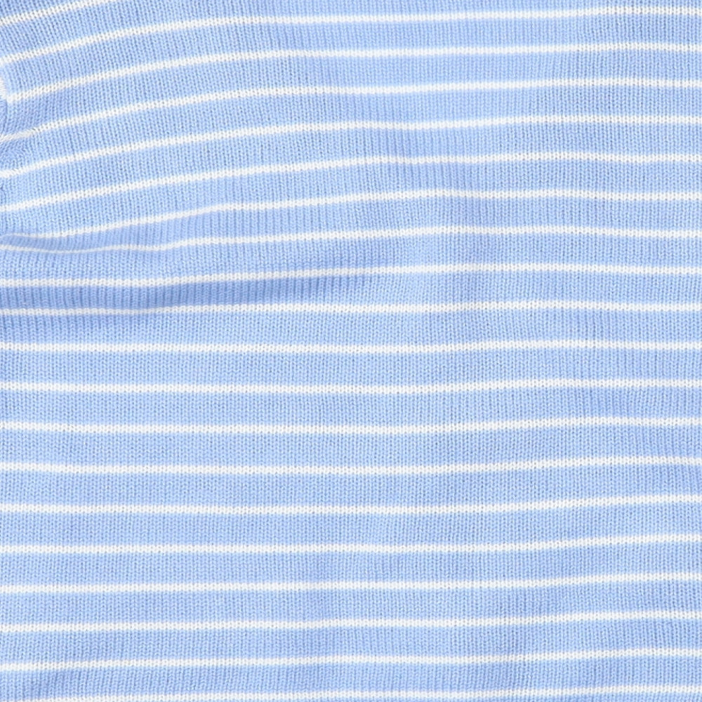 Damart Womens Blue Striped Cardigan Jumper Size 10