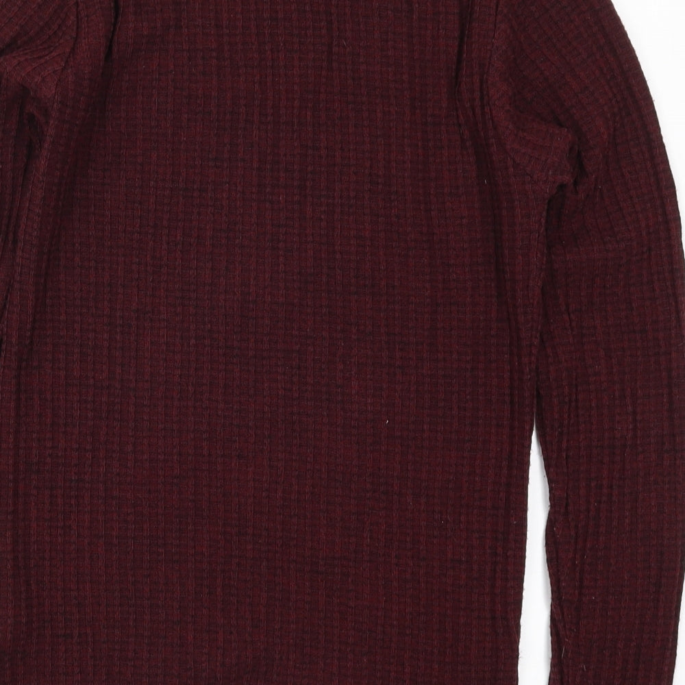 River Island Mens Red Knit Pullover Jumper Size S