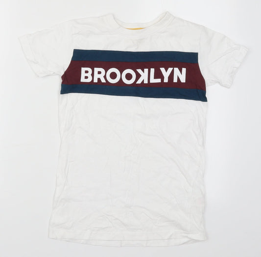 Urban Outlaws Boys White Basic T-Shirt Size 9-10 Years - Brooklyn