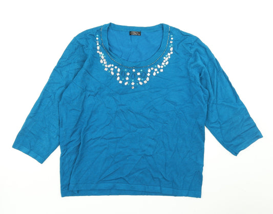 Bonmarché Womens Blue Knit Pullover Jumper Size M