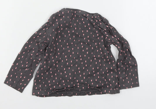 F&F Girls Grey Polka Dot Jersey Basic T-Shirt Size 9-12 Months