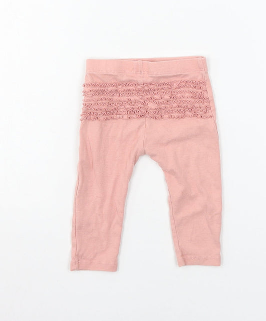 Matalan Girls Pink Jersey Jogger Trousers Size 6-9 Months