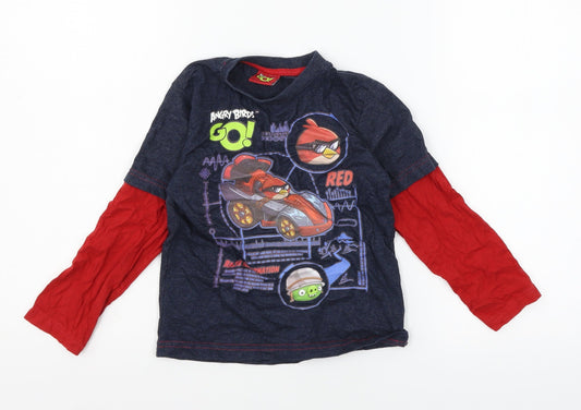 TU Boys Blue Jersey Basic T-Shirt Size 5 Years - Angry Birds