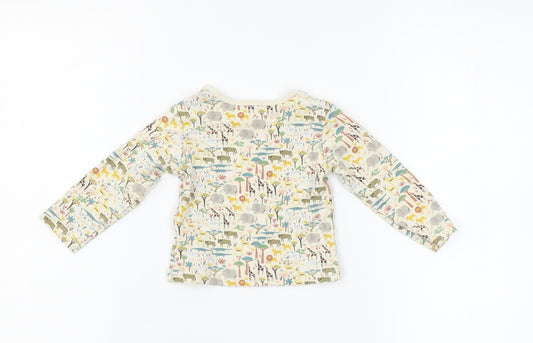 TU Baby Ivory Jersey Basic T-Shirt Size 3-6 Months - Animals