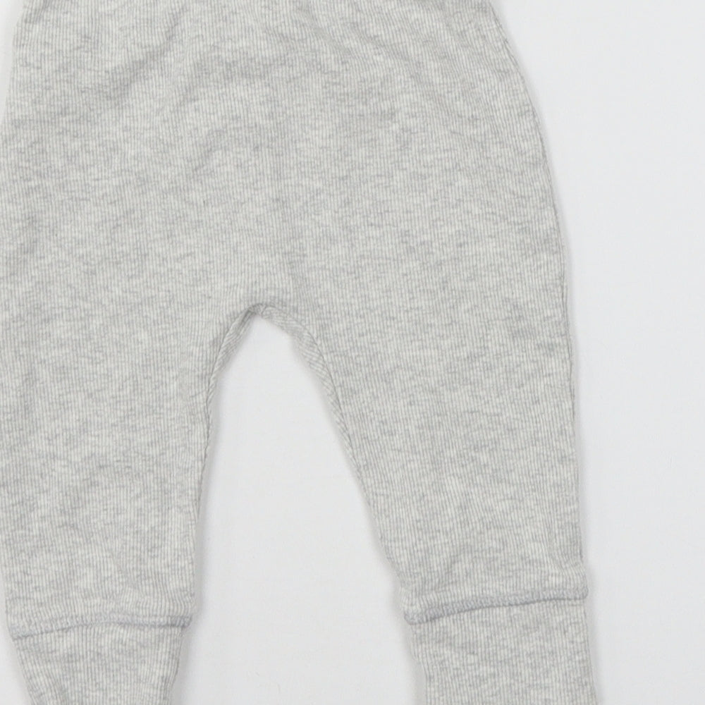 Marks and Spencer Girls Grey Jersey Jogger Trousers Size 6-9 Months
