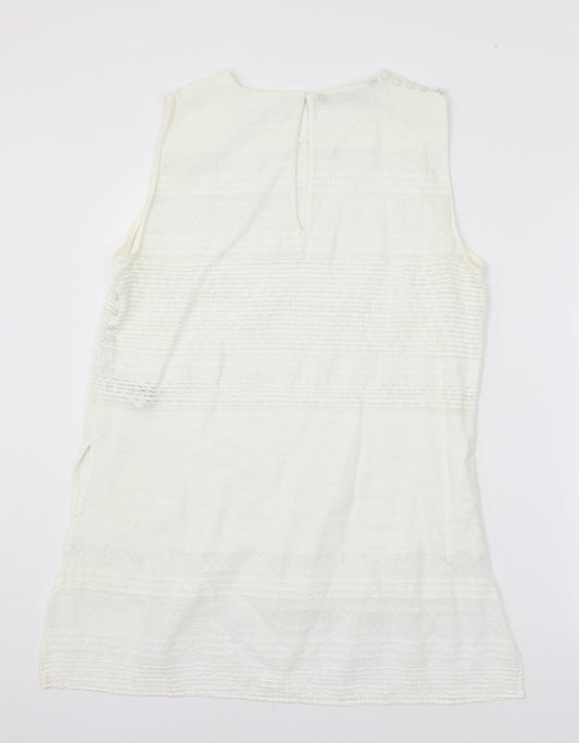 Womens UK Size L Zara White Basic Blouse