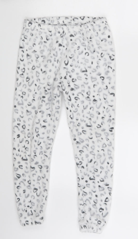 Love Sleep Girls White Animal Print Jogger Trousers Size 8-9 Years