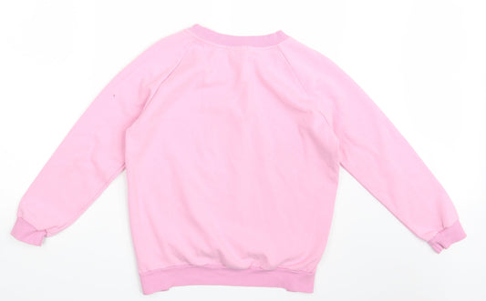 Fashion Womens Pink Pullover Jumper Size XL