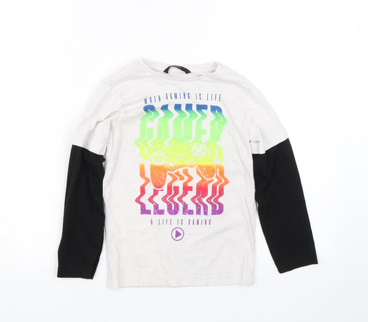 George Boys White Basic T-Shirt Size 6-7 Years - Gaming