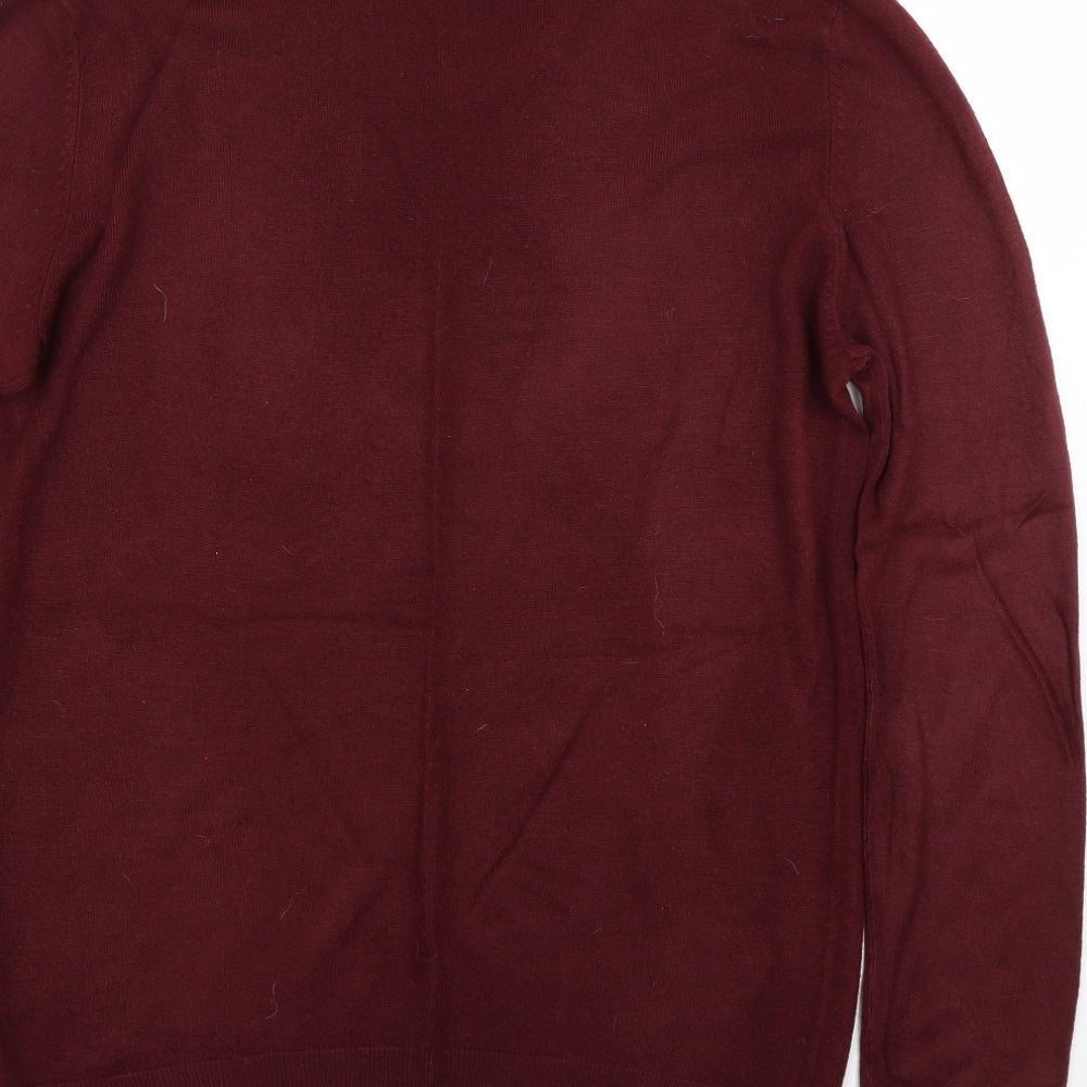 F&F Mens Red Henley Jumper Size M