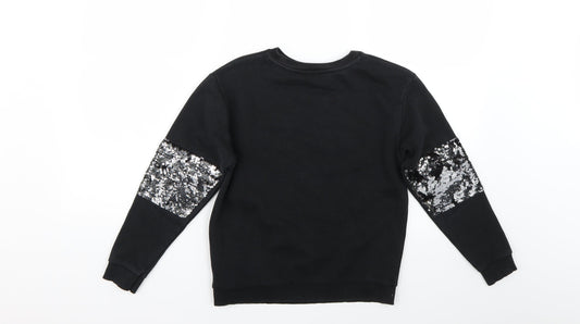Primark Girls Black Pullover Sweatshirt Size 10-11 Years